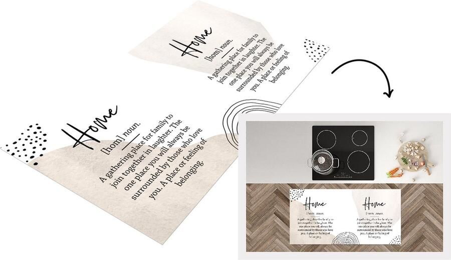 KitchenYeah Keukenloper Loper keuken Woordenboek Home Quotes 120x60 cm Keukenloper vinyl