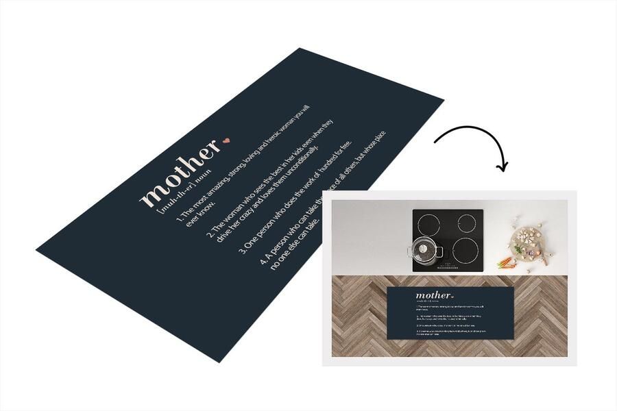 KitchenYeah Keukenloper Loper keuken Woordenboek Mama definitie Quotes Mother Spreuken 120x50 cm Keukenloper vinyl