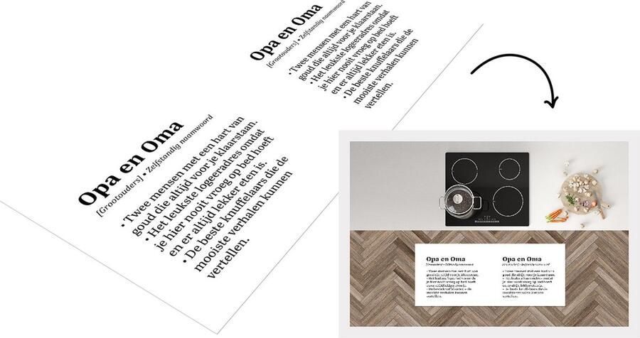 KitchenYeah Keukenloper Loper keuken Woordenboek Quotes Spreuken 'Opa en oma' 120x50 cm Keukenloper vinyl