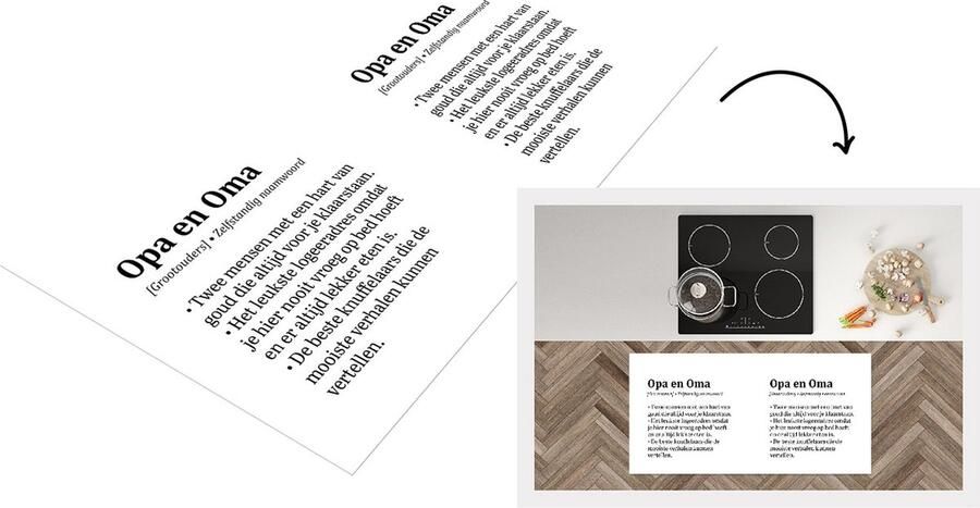 KitchenYeah Keukenloper Loper keuken Woordenboek Quotes Spreuken 'Opa en oma' 120x60 cm Keukenloper vinyl