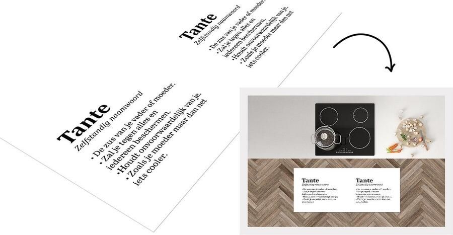 KitchenYeah Keukenloper Loper keuken Woordenboek Quotes 'Tante' Spreuken 120x50 cm Keukenloper vinyl