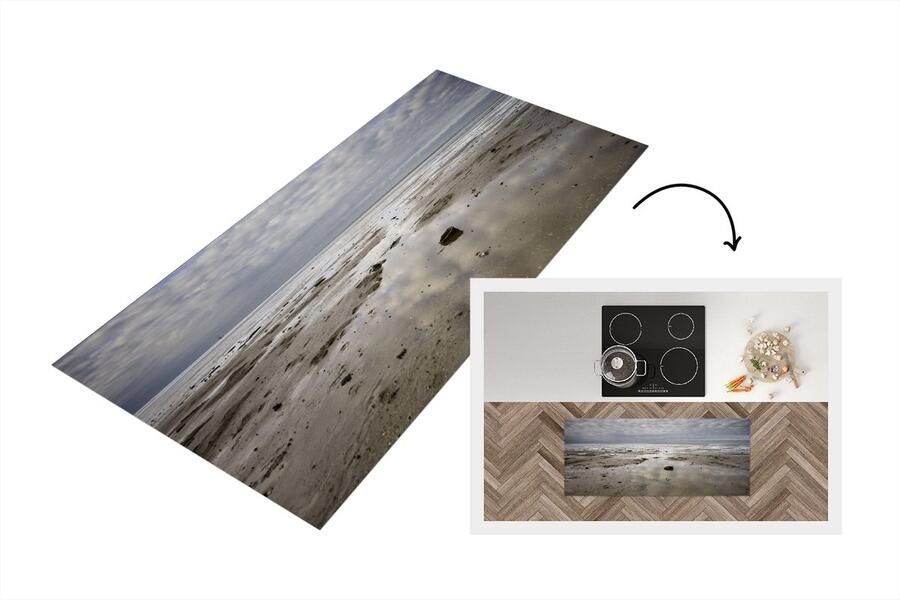 KitchenYeah Keukenloper Loper keuken Zand Lucht Waddeneilanden 120x50 cm Keukenloper vinyl