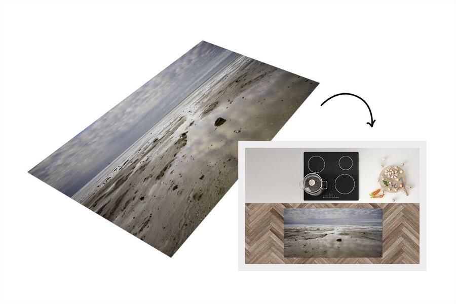 KitchenYeah Keukenloper Loper keuken Zand Lucht Waddeneilanden 120x60 cm Keukenloper vinyl