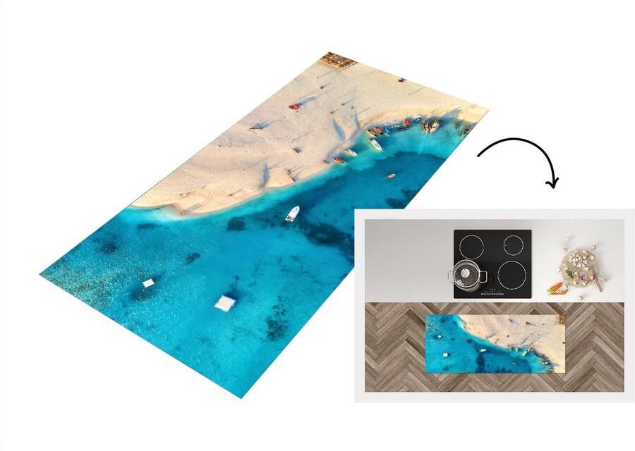 KitchenYeah Keukenloper Loper keuken Zee Boot Kleuren 120x50 cm Keukenloper vinyl