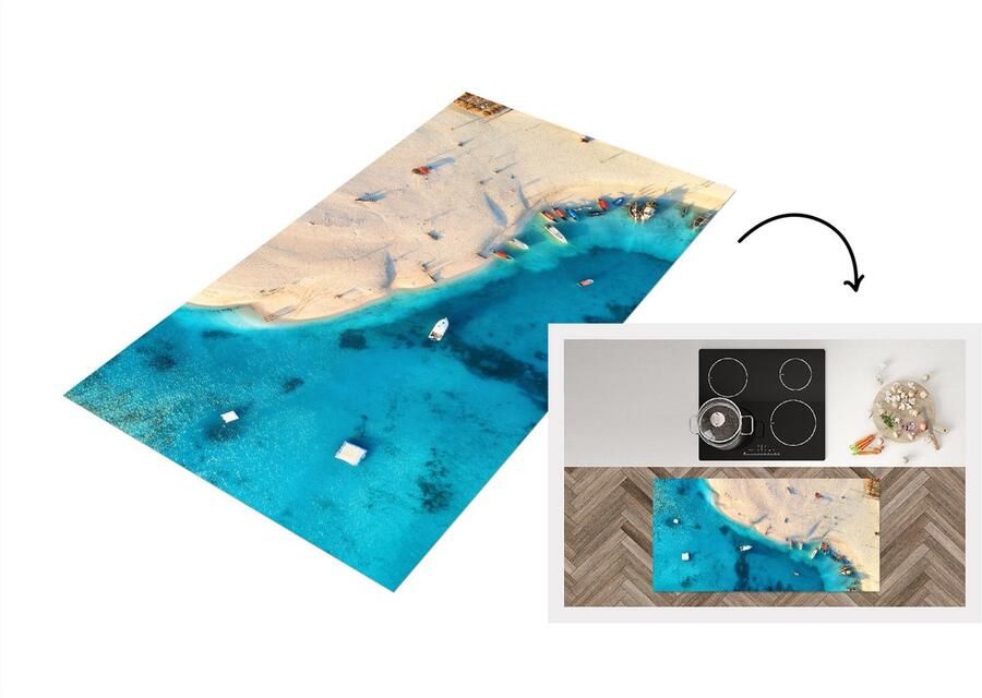 KitchenYeah Keukenloper Loper keuken Zee Boot Kleuren 120x60 cm Keukenloper vinyl