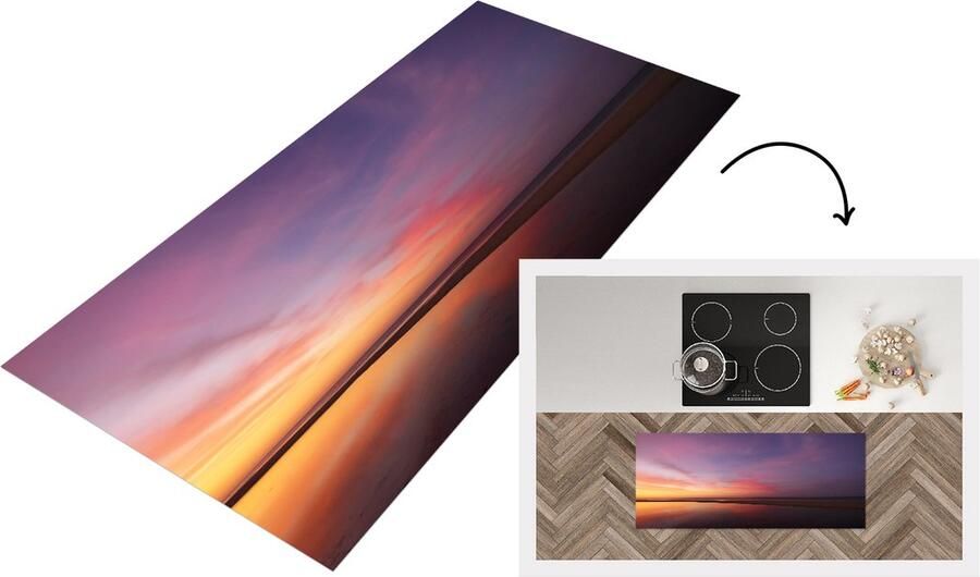 KitchenYeah Keukenloper Loper keuken Zee Kleuren Zon 120x50 cm Keukenloper vinyl