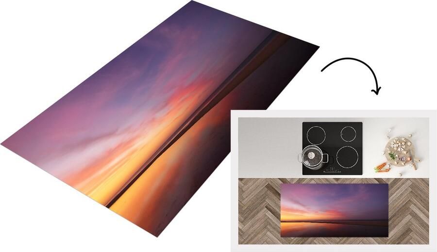 KitchenYeah Keukenloper Loper keuken Zee Kleuren Zon 120x60 cm Keukenloper vinyl