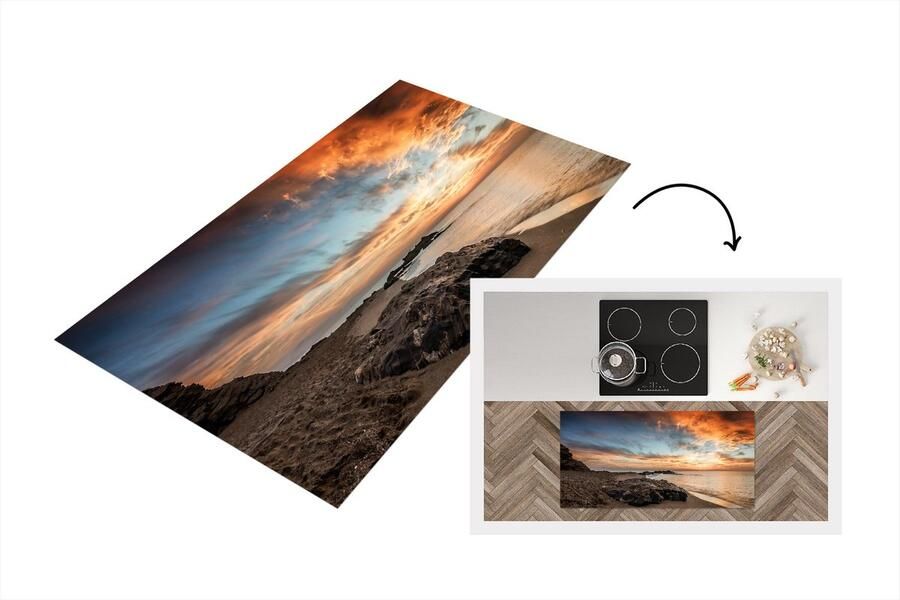 KitchenYeah Keukenloper Loper keuken Zee Lucht Strand 120x60 cm Keukenloper vinyl