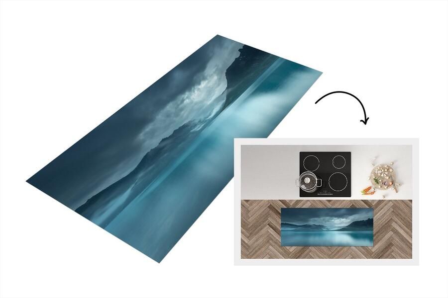 KitchenYeah Keukenloper Loper keuken Zee Noorwegen Blauw 120x50 cm Keukenloper vinyl