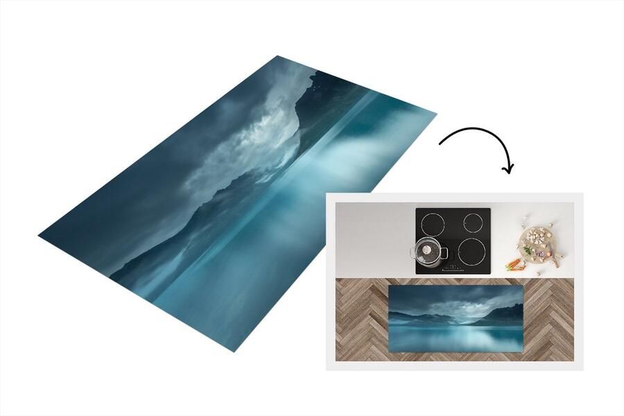 KitchenYeah Keukenloper Loper keuken Zee Noorwegen Blauw 120x60 cm Keukenloper vinyl