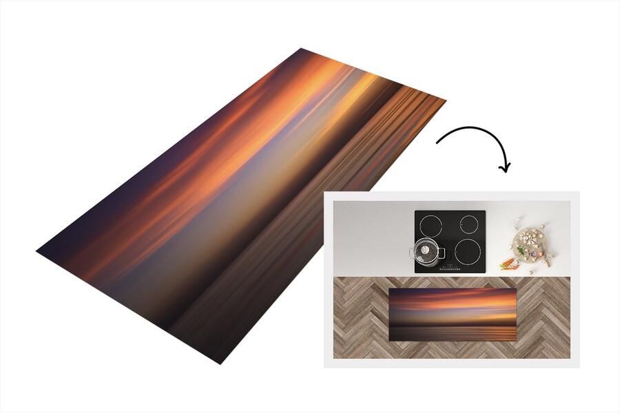 KitchenYeah Keukenloper Loper keuken Zee Oranje Lucht 120x50 cm Keukenloper vinyl