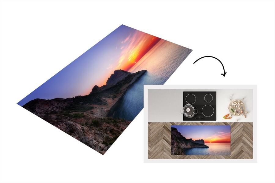 KitchenYeah Keukenloper Loper keuken Zee Rots Berg Natuur 120x60 cm Keukenloper vinyl