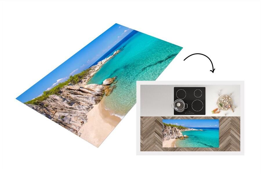 KitchenYeah Keukenloper Loper keuken Zee Strand Zomer 120x60 cm Keukenloper vinyl