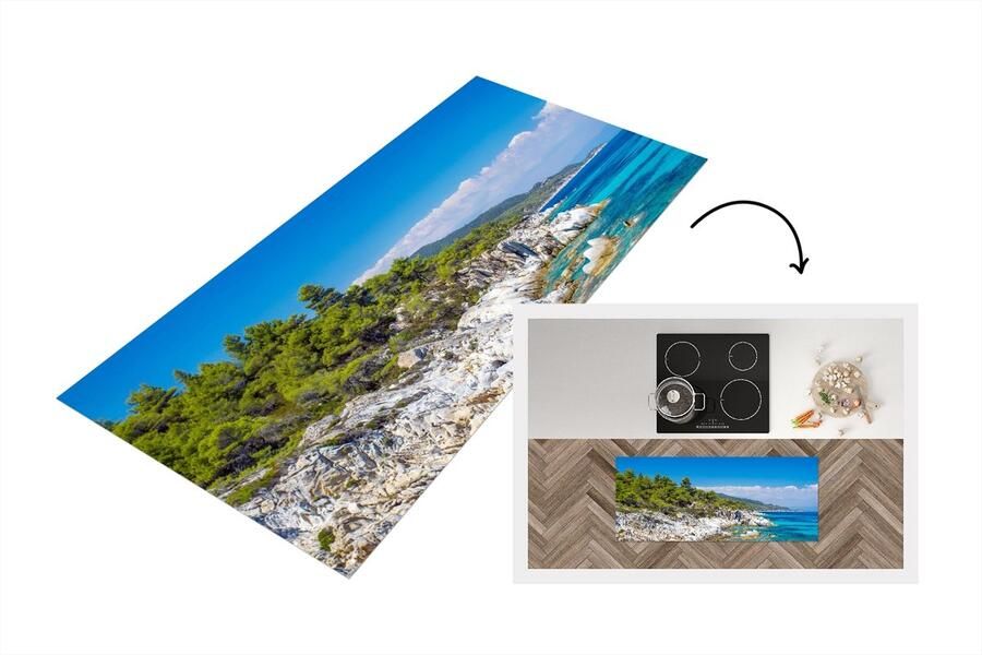 KitchenYeah Keukenloper Loper keuken Zee Zomer Tropisch 120x50 cm Keukenloper vinyl