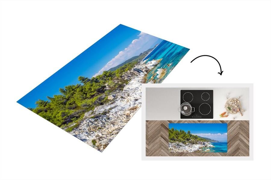 KitchenYeah Keukenloper Loper keuken Zee Zomer Tropisch 120x60 cm Keukenloper vinyl