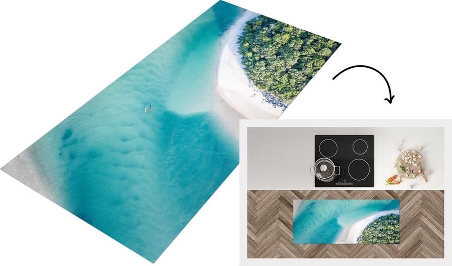 KitchenYeah Keukenloper Loper keuken Zee Zon Australië 120x50 cm Keukenloper vinyl