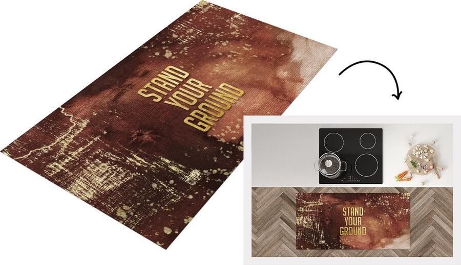 KitchenYeah Keukenloper Loper keuken Zelfvertrouwen Goud Roségoud 120x60 cm Keukenloper vinyl