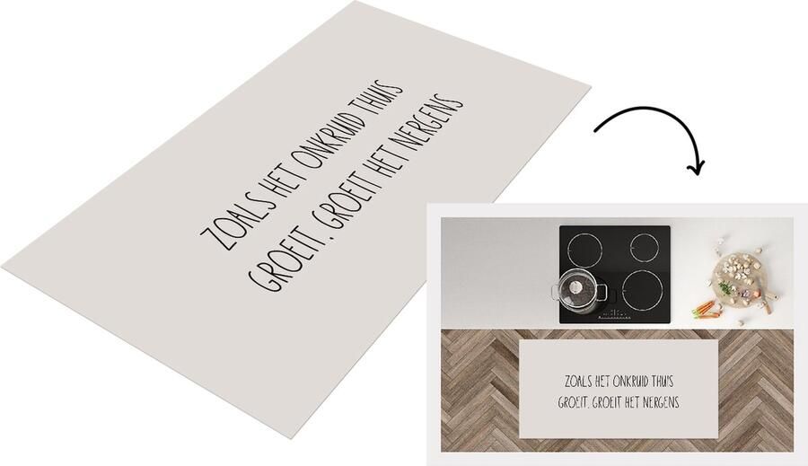 KitchenYeah Keukenloper Loper keuken Zoals het onkruid thuis groeit het nergens Tuinieren Quotes Tekst 120x60 cm Keukenloper vinyl