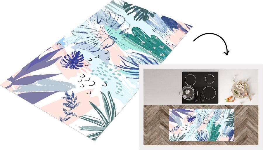 KitchenYeah Keukenloper Loper keuken Zomer Bladeren Tropisch 120x60 cm Keukenloper vinyl