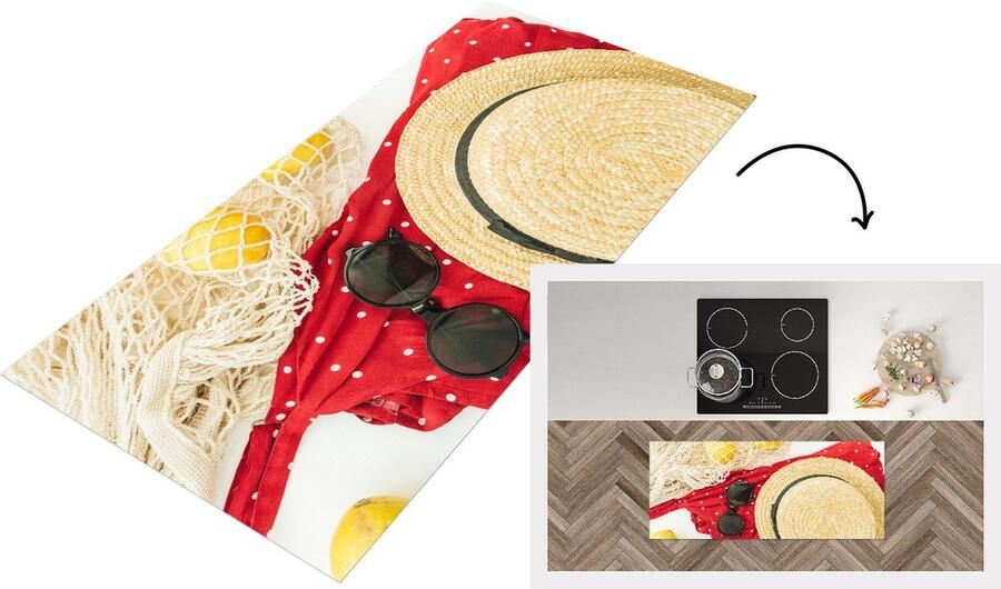 KitchenYeah Keukenloper Loper keuken Zomer Citroen Hoed 120x50 cm Keukenloper vinyl