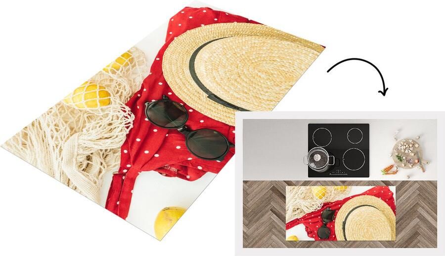 KitchenYeah Keukenloper Loper keuken Zomer Citroen Hoed 120x60 cm Keukenloper vinyl
