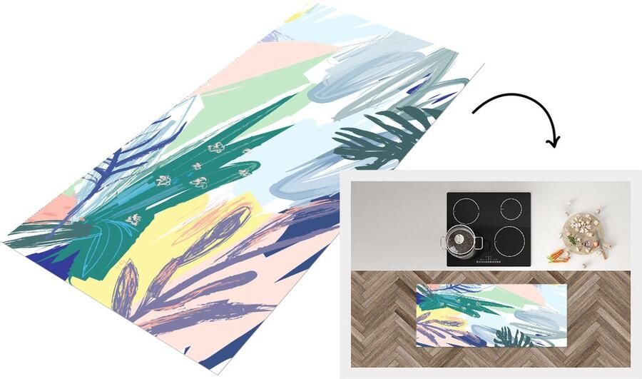 KitchenYeah Keukenloper Loper keuken Zomer Kleur Abstract 120x50 cm Keukenloper vinyl