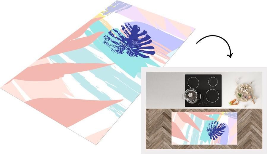 KitchenYeah Keukenloper Loper keuken Zomer Kleur Blad 120x60 cm Keukenloper vinyl