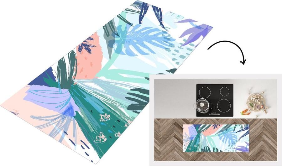KitchenYeah Keukenloper Loper keuken Zomer Kleur Tropisch 120x50 cm Keukenloper vinyl