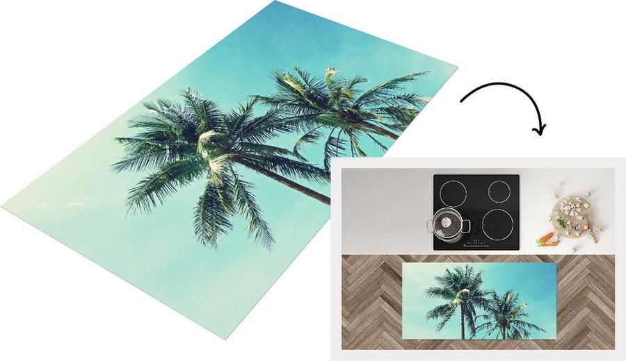KitchenYeah Keukenloper Loper keuken Zomer Palmboom Lucht 120x60 cm Keukenloper vinyl