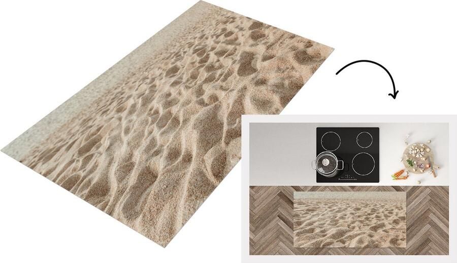 KitchenYeah Keukenloper Loper keuken Zomer Zand Strand 120x60 cm Keukenloper vinyl