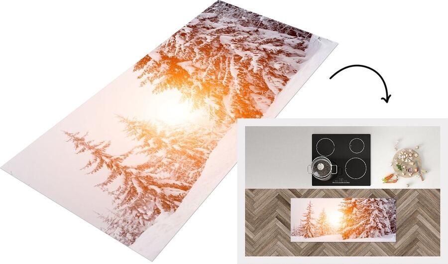 KitchenYeah Keukenloper Loper keuken Zon Bomen Sneeuw 120x50 cm Keukenloper vinyl