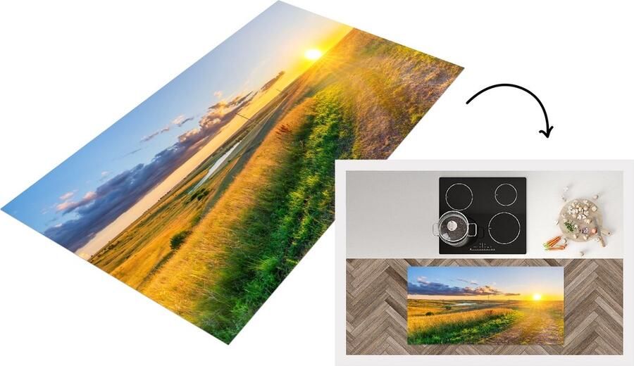 KitchenYeah Keukenloper Loper keuken Zon Natuur Landschap 120x60 cm Keukenloper vinyl