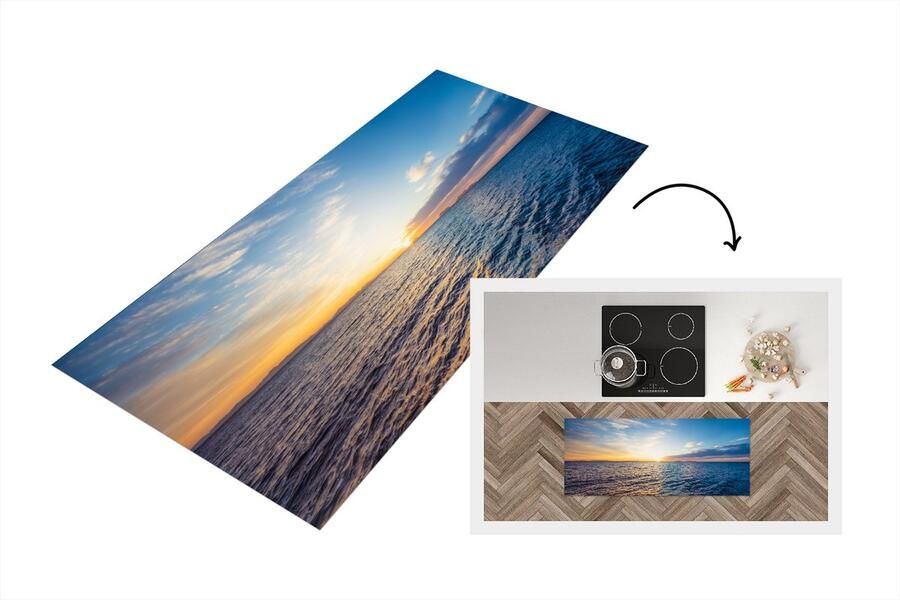 KitchenYeah Keukenloper Loper keuken Zon Zee Licht 120x50 cm Keukenloper vinyl