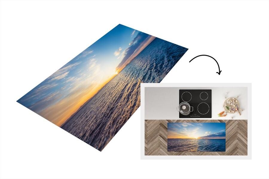 KitchenYeah Keukenloper Loper keuken Zon Zee Licht 120x60 cm Keukenloper vinyl