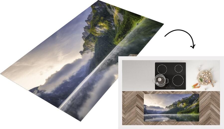 KitchenYeah Keukenloper Loper keuken Zonsopkomt boven het kalme landschap in Oostenrijk 120x60 cm Keukenloper vinyl