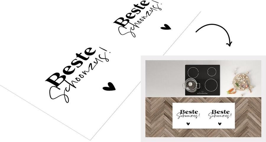 KitchenYeah Keukenloper Loper keuken Zus Hart Quotes 120x50 cm Keukenloper vinyl