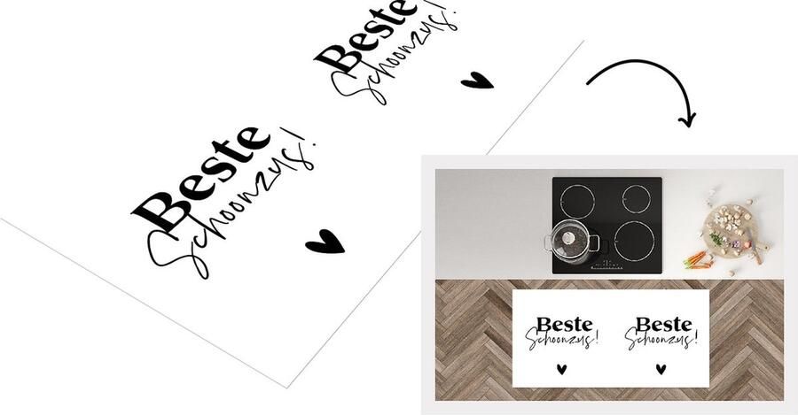 KitchenYeah Keukenloper Loper keuken Zus Hart Quotes 120x60 cm Keukenloper vinyl