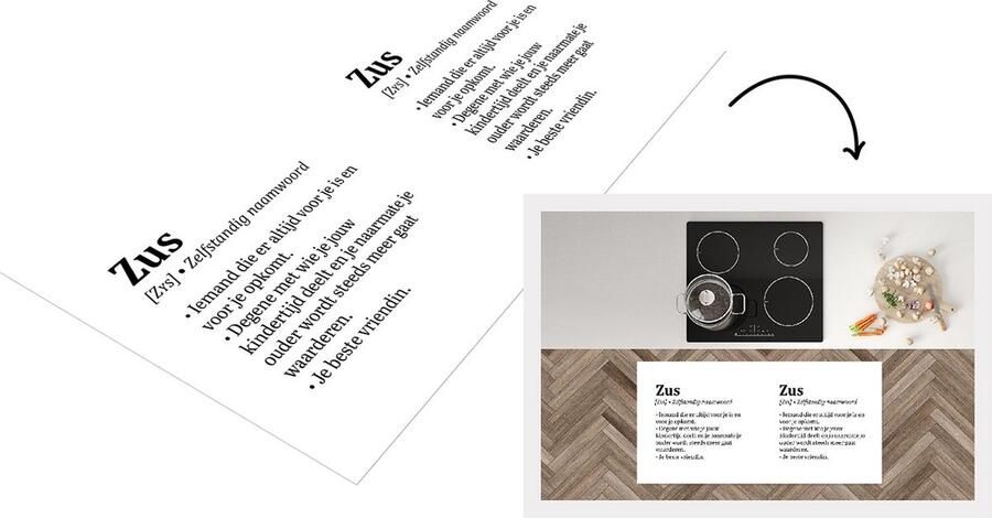 KitchenYeah Keukenloper Loper keuken Zus Quotes Spreuken Woordenboek Definitie zus 120x60 cm Keukenloper vinyl