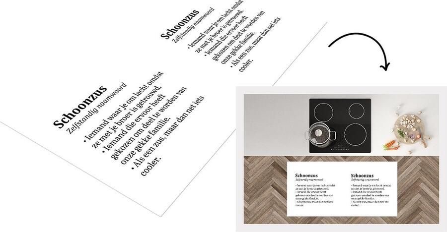 KitchenYeah Keukenloper Loper keuken Zus Quotes Woordenboek 120x60 cm Keukenloper vinyl