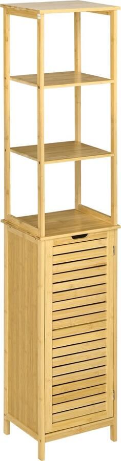 Kleankin Badkamerkast met 3 planken natuurlijk hout