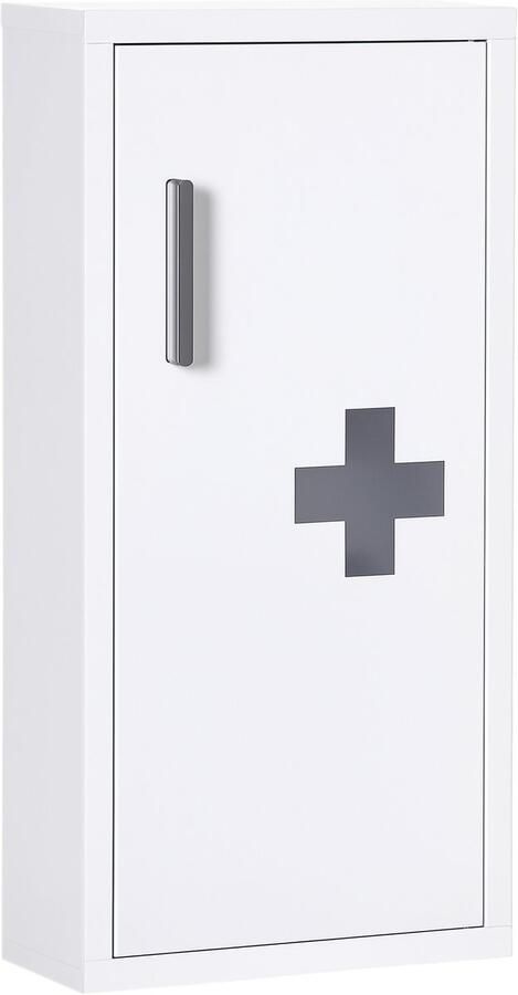 Kleankin Medicijnkast Staal 30L x 12B x 60H cm Wit