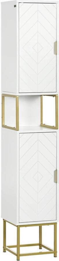 Kleankin RoyaLuxe Badkamerkast Badkamer Kast Badkamer Kastje Kolomkast Badkamerkasten Hoog Badkamerkastje Badkamer Kastje Kast Badkamer Badkamerkast Badkamer Accessoires Badkamermeubel Badkamermeubels Kastje Kasten