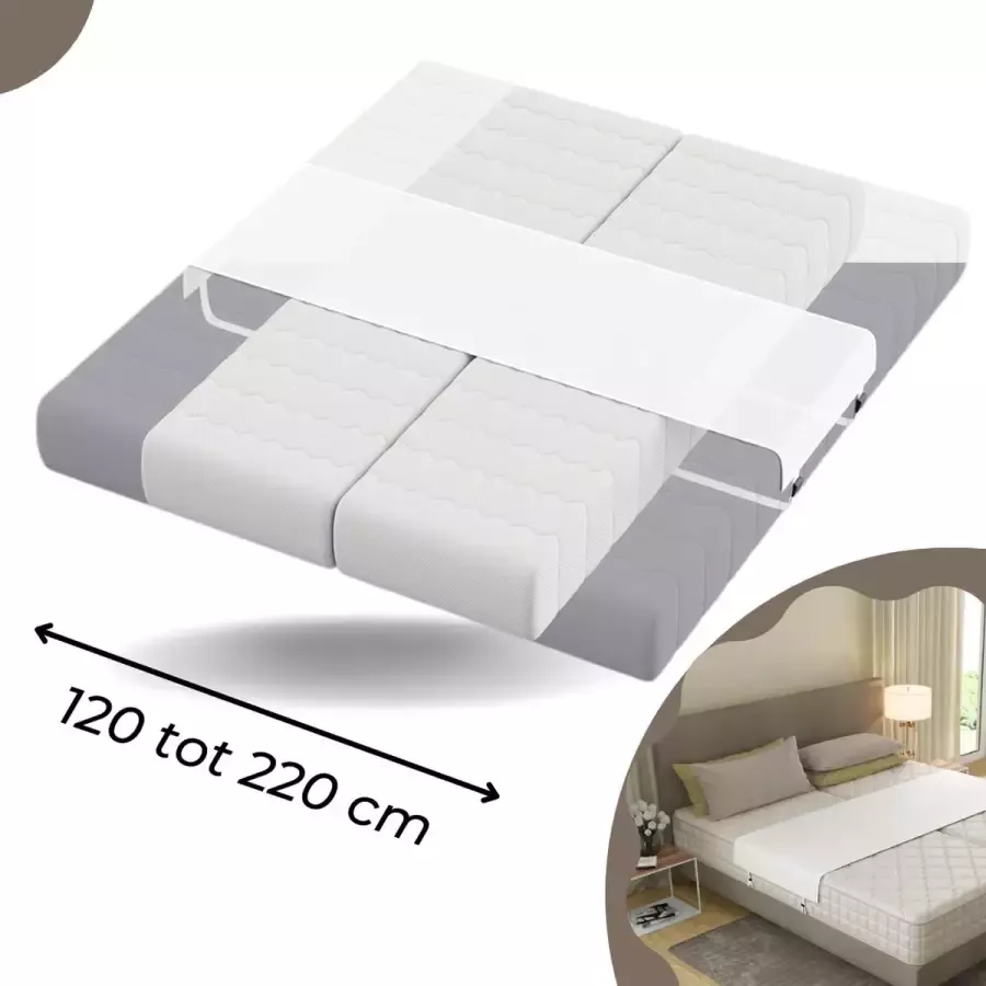 Kmerce Verstelbare matraswig met band Bedbinder Matrasbinder Liefdesbrug Geschikt voor 120 tot 220 cm breedte Voorkomt gleuven