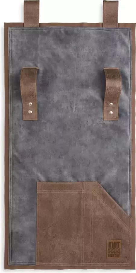 Knit Factory Dax Pocket Wandkleed Armleuning Organizer Opbergzak voor bank Antraciet 100x50 cm