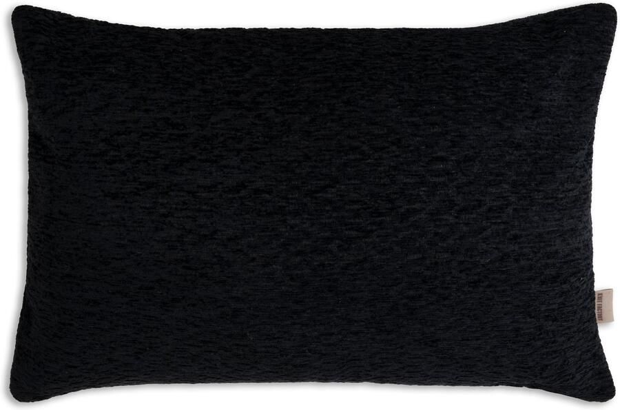 Knit Factory Evita Sierkussen Rechthoekig kussen woonkamer Bank kussen Decoratie kussen Modern Zwart 60x40 cm Kussenhoes inclusief kussenvulling
