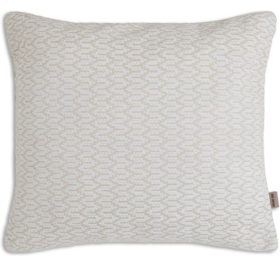 Knit Factory Evita Sierkussen Vierkant kussen woonkamer Bank kussen Decoratie kussen Modern Beige 50x50 cm Kussenhoes inclusief kussenvulling