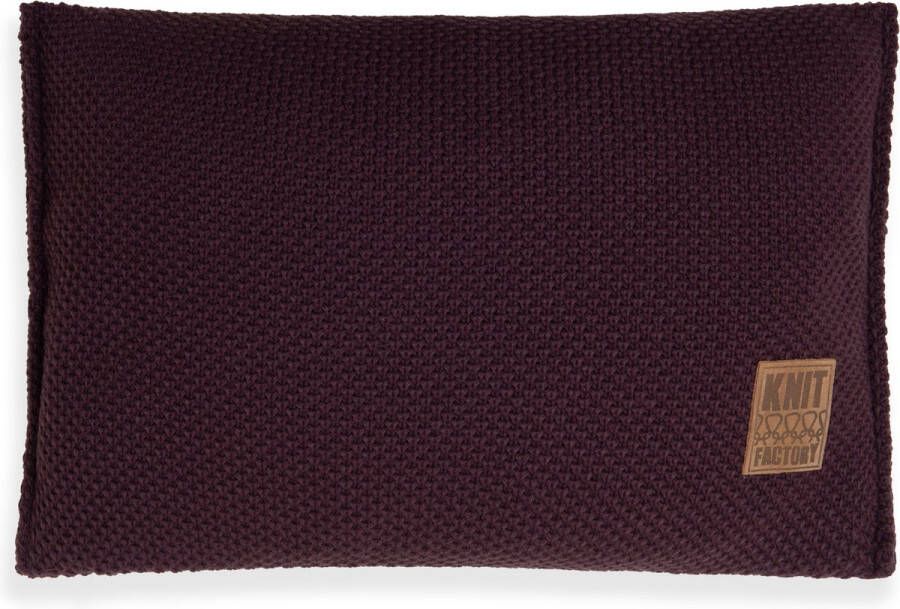 Knit Factory Lynn Sierkussen Rechthoekig kussen woonkamer Bank kussen Decoratie kussen Aubergine 60x40 cm Kussenhoes inclusief kussenvulling