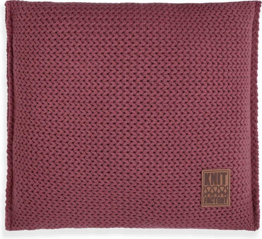 Knit Factory Maxx Sierkussen Vierkant kussen woonkamer Bank kussen Decoratie kussen Stone Red 50x50 cm Kussenhoes inclusief kussenvulling