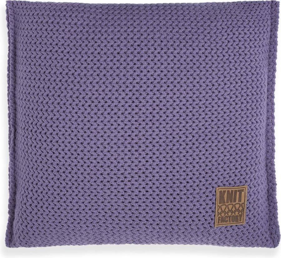 Knit Factory Maxx Sierkussen Vierkant kussen woonkamer Bank kussen Decoratie kussen Violet 50x50 cm Kussenhoes inclusief kussenvulling