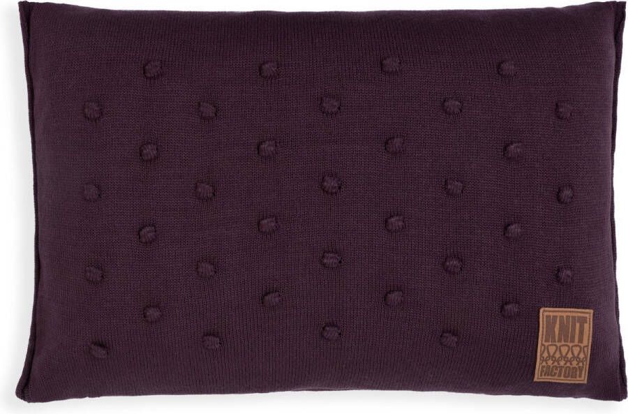 Knit Factory Noa Sierkussen Rechthoekig kussen woonkamer Bank kussen Decoratie kussen Aubergine 60x40 cm Kussenhoes inclusief kussenvulling